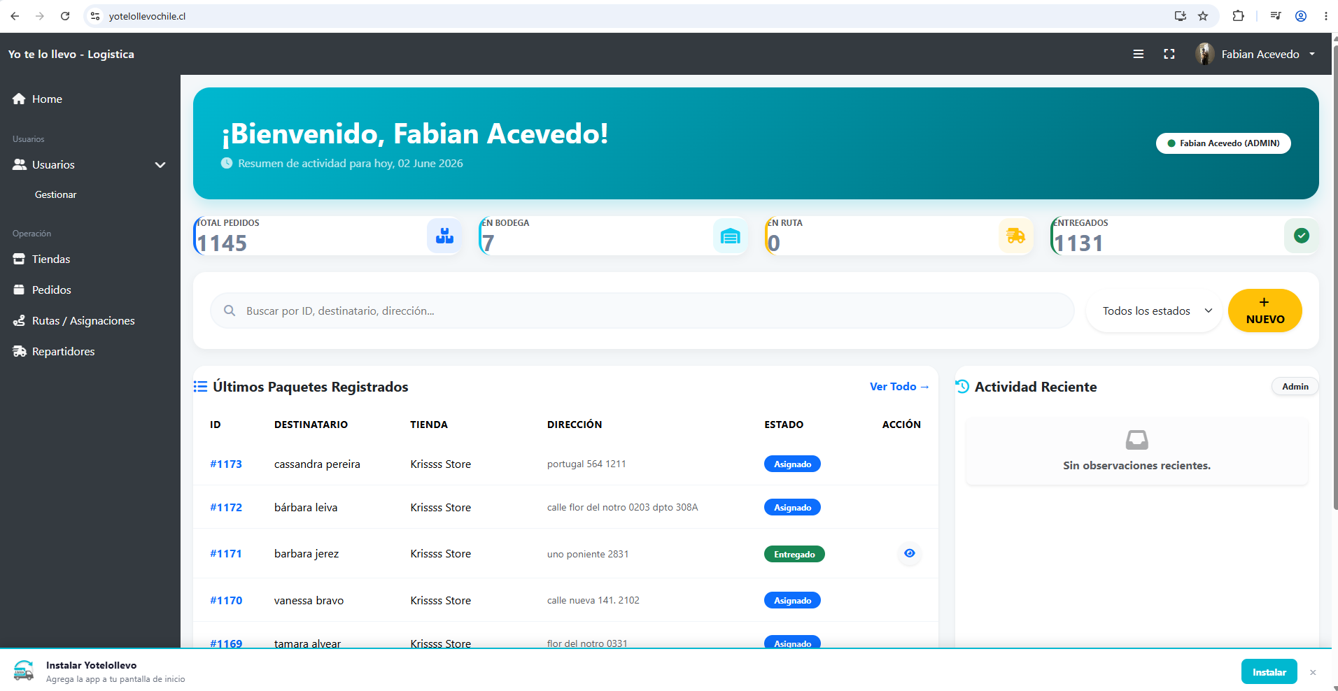 Captura real de RouteFlow en operación